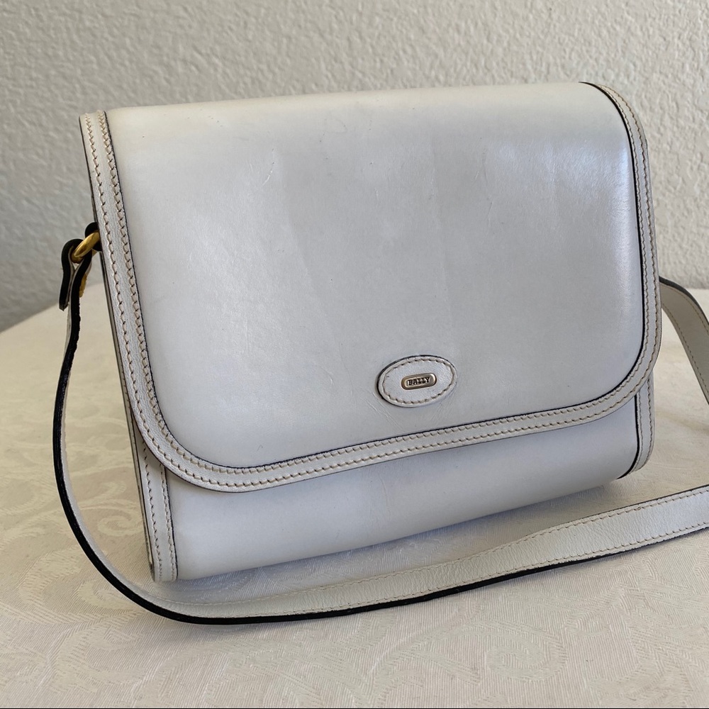 Bally white leather crossbody bag